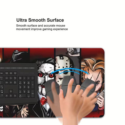 Halloween-Themed Large XXL Gaming Mouse Pad – Extended Desk Mat with 5 Spooky Characters, Non-Slip Rubber Base, Ideal for Keyboard & Mouse Setup