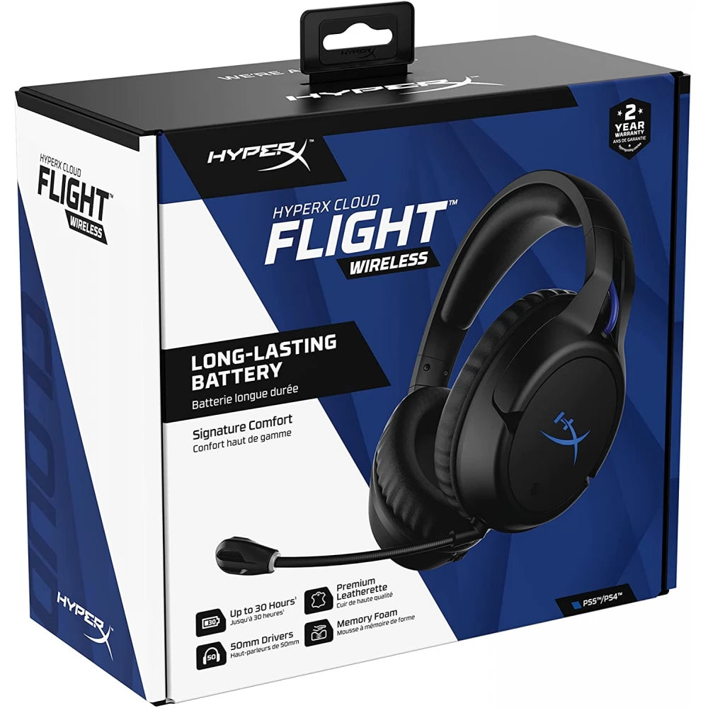 HyperX Cloud Flight Wireless Gaming Headset (Open Box) | For PS5, PS4 & PC | 30Hr Battery | Signature HyperX Comfort