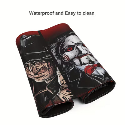 Halloween-Themed Large XXL Gaming Mouse Pad – Extended Desk Mat with 5 Spooky Characters, Non-Slip Rubber Base, Ideal for Keyboard & Mouse Setup