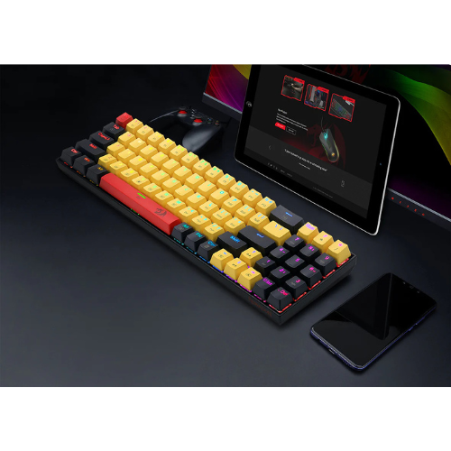 Redragon K688 RGB Mechanical Gaming Keyboard Blue Switch – 78 Keys, Hot-Swappable Blue Switches, Compact Design, Ergonomic RGB Keyboard for PC & Laptop