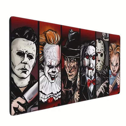 Halloween-Themed Large XXL Gaming Mouse Pad – Extended Desk Mat with 5 Spooky Characters, Non-Slip Rubber Base, Ideal for Keyboard & Mouse Setup