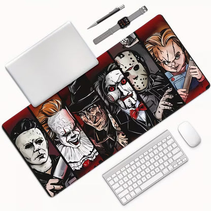 Halloween-Themed Large XXL Gaming Mouse Pad – Extended Desk Mat with 5 Spooky Characters, Non-Slip Rubber Base, Ideal for Keyboard & Mouse Setup