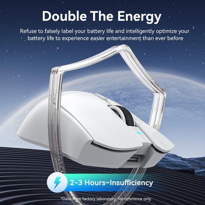 Attack Shark X1 Wireless Gaming Mouse with RGB Touchpad Charging Dock, PAW3395 Pro Sensor Up to 40K DPI, 53g Ultra Light Tri-Mode – White/Black