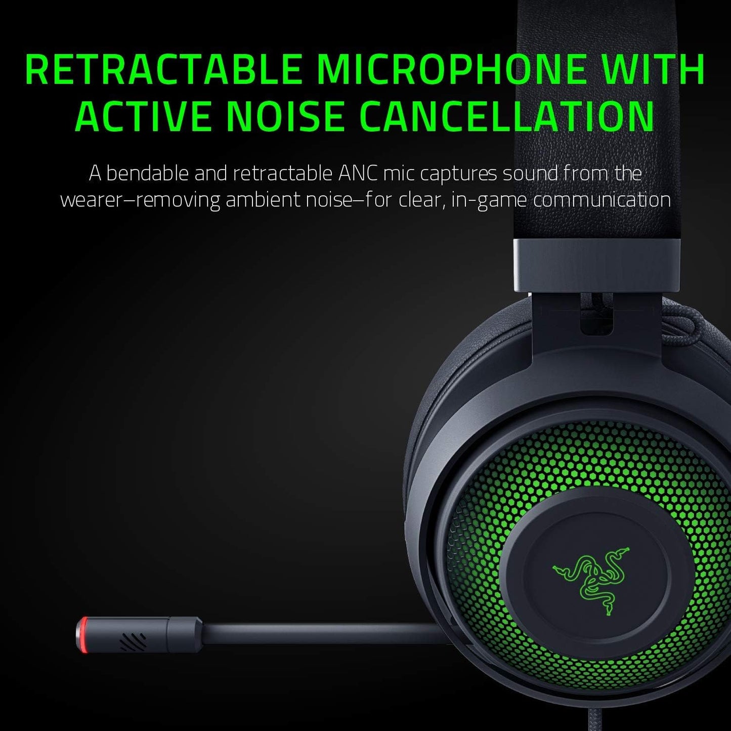 Razer Kraken Ultimate USB Gaming Headset (Gaming Headphones for PC, PS4 and Switch Dock with Surround Sound, Active Noise Cancellation Microphone and RGB Chroma)