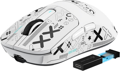 Attack Shark X3PRO PAW3395 Wireless 8K Gaming Mouse – White / Black | Superlight 59g | PAW3395 Sensor | 4K Wired / 8K Wireless | 200h Battery | Tri-Mode BT / 2.4G / Wired