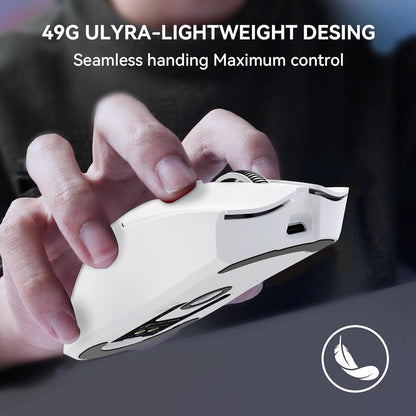 Attack Shark X1 Wireless Gaming Mouse with RGB Touchpad Charging Dock, PAW3395 Pro Sensor Up to 40K DPI, 53g Ultra Light Tri-Mode – White/Black