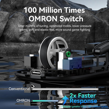 Attack Shark X1 Wireless Gaming Mouse with RGB Touchpad Charging Dock, PAW3395 Pro Sensor Up to 40K DPI, 53g Ultra Light Tri-Mode – White/Black