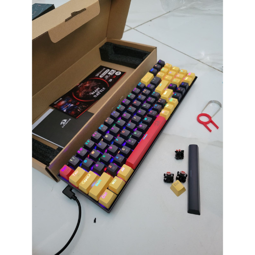 Redragon K688 RGB Mechanical Gaming Keyboard Blue Switch – 78 Keys, Hot-Swappable Blue Switches, Compact Design, Ergonomic RGB Keyboard for PC & Laptop