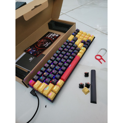 Redragon K688 RGB Mechanical Gaming Keyboard Blue Switch – 78 Keys, Hot-Swappable Blue Switches, Compact Design, Ergonomic RGB Keyboard for PC & Laptop