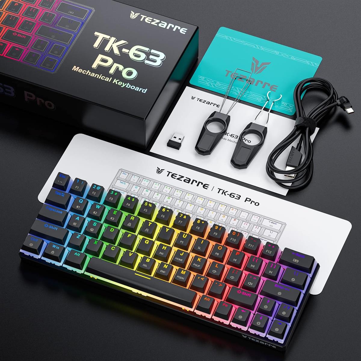 Tezarre TK63 Pro Wireless RGB Mechanical Gaming Keyboard 