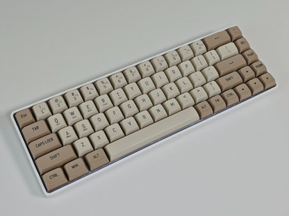 AIGO A68 Tri-Mode 65% Mechanical Keyboard | Hot-Swappable Gateron Yellow Switches | USB Type-C | PBT Keycaps – Coffee Brown