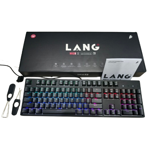 Lang MK8 Titan 1st Player Mechanical Gaming Keyboard – Gateron Red Switches | RGB Backlight | Hot-Swappable | Full-Size 104 Keys