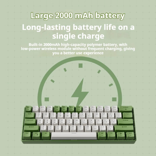 EWEADN G61 60% Wireless Mechanical Keyboard Blue Switch – 3 Mode RGB Backlit, Compact Gaming Keyboard for PC, Laptop, Tablet & Phone