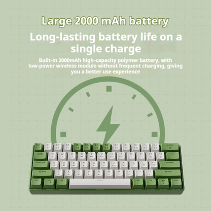 EWEADN G61 60% Wireless Mechanical Keyboard Blue Switch – 3 Mode RGB Backlit, Compact Gaming Keyboard for PC, Laptop, Tablet & Phone