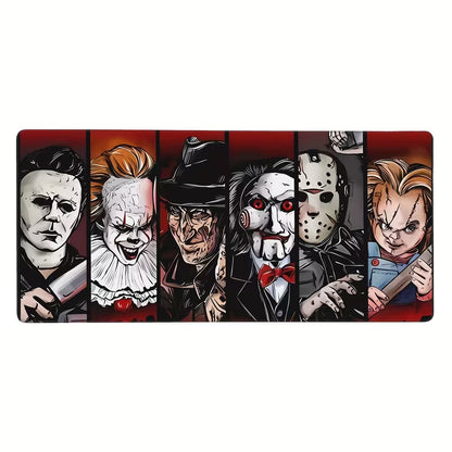 Halloween-Themed Large XXL Gaming Mouse Pad – Extended Desk Mat with 5 Spooky Characters, Non-Slip Rubber Base, Ideal for Keyboard & Mouse Setup