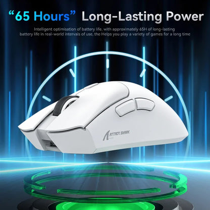 Attack Shark R1 Wireless Gaming Mouse | Tri-Mode (Bluetooth + 2.4G + USB-C) | Ultra-Light 55g | PAW3311 Sensor | 18000 DPI