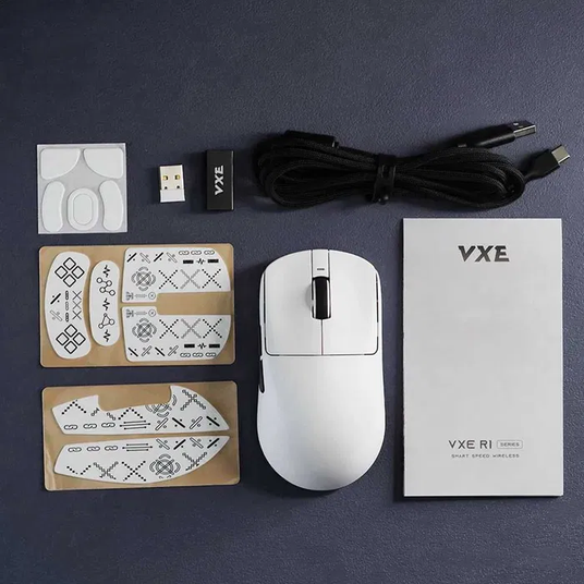 ATK VXE Dragonfly R1 Pro Wireless Gaming Mouse – 48g Ultra-Lightweight, Pixart PAW3395 Sensor, 4K Polling, 75H Battery, Tri-Mode, Cooling Coating – White