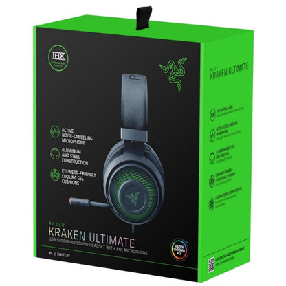 Razer Kraken Ultimate USB Gaming Headset (Gaming Headphones for PC, PS4 and Switch Dock with Surround Sound, Active Noise Cancellation Microphone and RGB Chroma)